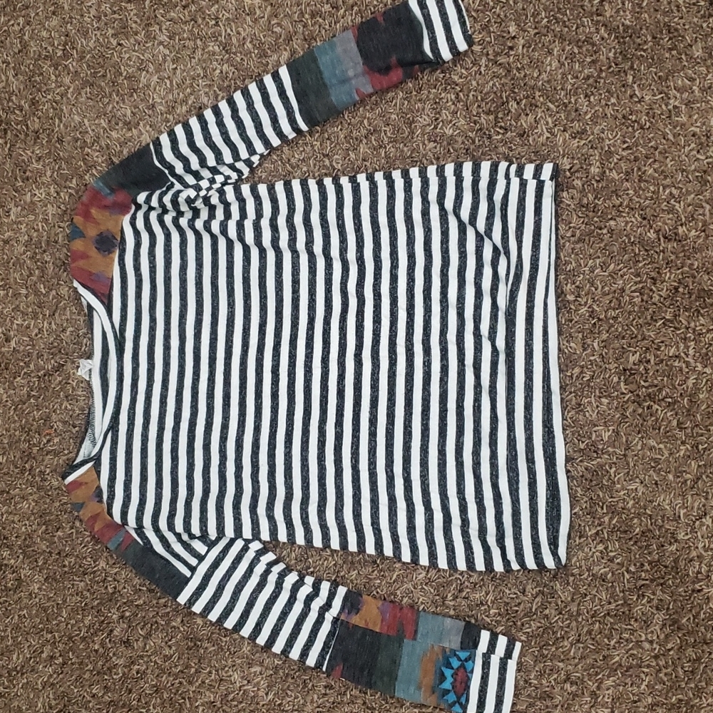 Stripes and Aztec Sweater sz Small